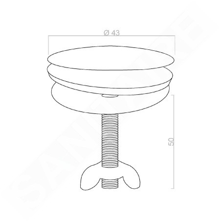 Sapho Accessoires - Bouchon diamètre 43 mm, chrome 5320C