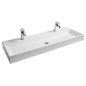 Ravak Natural - Double-lavabo, 1200x450 mm, sans trop-plein, trous pour robinet, blanc XJO01212000 Ravak Natural - Double-lavabo, 1200x450 mm, sans trop-plein, trous pour robinet, blanc XJO01212000