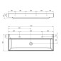 Ravak Natural - Double-lavabo, 1200x450 mm, sans trop-plein, trous pour robinet, blanc XJO01212000 Ravak Natural - Double-lavabo, 1200x450 mm, sans trop-plein, trous pour robinet, blanc XJO01212000