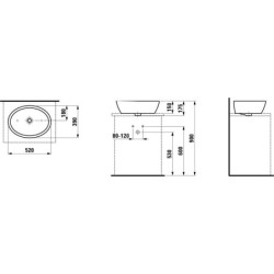 Laufen Pro - vasque, 520x390 mm, sans trou pour robinetterie, avec LCC, blanc H8129644001091