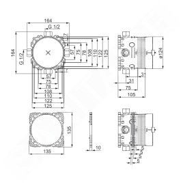 Hansa Bluebox - Colonne de douche avec thermostat, 3 jets, chrome 89950000