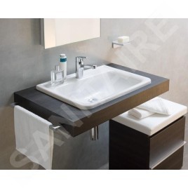 Laufen Pro S - Lavabo à encastrer, 560x440 mm, sans trou pour robinetterie, avec LCC, blanc H8189634001091