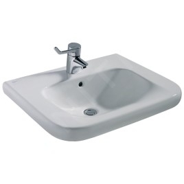 Ideal Standard Contour 21 - Lavabo pour personnes à mobilité réduite, 600x175x555 mm, un trou pour mitigeur, blanc S238901