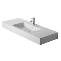 Duravit Vero - Lavabo 1250x490 mm, avec un trou pour robinet, avec WonderGliss, blanc alpin 03291200001