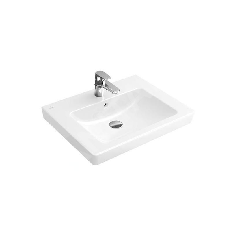 Villeroy & Boch Subway 2.0 - Lavabo avec trop-plein, 650x470 mm, avec CeramicPlus, blanc alpin 711365R1