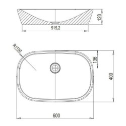Ravak Ceramic - Vasque, 600x400 mm, blanc XJX01160001