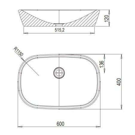 Ravak Ceramic - Vasque, 600x400 mm, blanc XJX01160001
