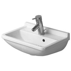 Duravit Starck 3 - Lave-mains 450x320 mm, avec un trou pour robinetterie, avec WonderGliss, blanc 07504500001