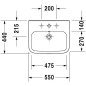 Duravit DuraStyle - Lavabo 550x440mm, avec un trou pour robinet, blanc 2319550000 Duravit DuraStyle - Lavabo 550x440mm, avec un trou pour robinet, blanc 2319550000