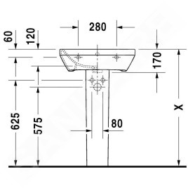 Duravit DuraStyle - Lavabo 550x440mm, avec un trou pour robinet, blanc 2319550000