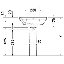 Duravit DuraStyle - Lavabo 600x440 mm, avec un trou pour robinetterie, avec WonderGliss, blanc 23196000001