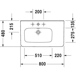 Duravit DuraStyle - Lavabo 800x480mm, avec un trou pour robinet, blanc 2325800000
