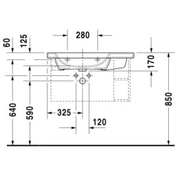 Duravit DuraStyle - Lavabo 800x480mm, avec un trou pour robinet, blanc 2325800000