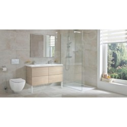 Jika Mio-N - Double-lavabo 1300x450 mm, avec trop-plein, 2 trous pour robinet, blanc H8147140001041
