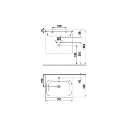 Jika Mio-N - lavabo, 550x450 mm, avec trop-plein, 1 trou pour robinetterie, Jika Perle, blanc H8127121001041