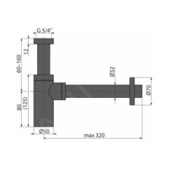 Alcadrain Siphons - Siphon design, noir mat A400BLACK