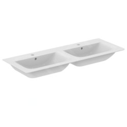 Ideal Standard Connect Air - Double lavabo, 1.240x460 mm, avec déversoir, avec Ideal Plus, blanc E0273MA
