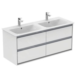 Ideal Standard Connect Air - Double lavabo, 1.240x460 mm, avec déversoir, avec Ideal Plus, blanc E0273MA