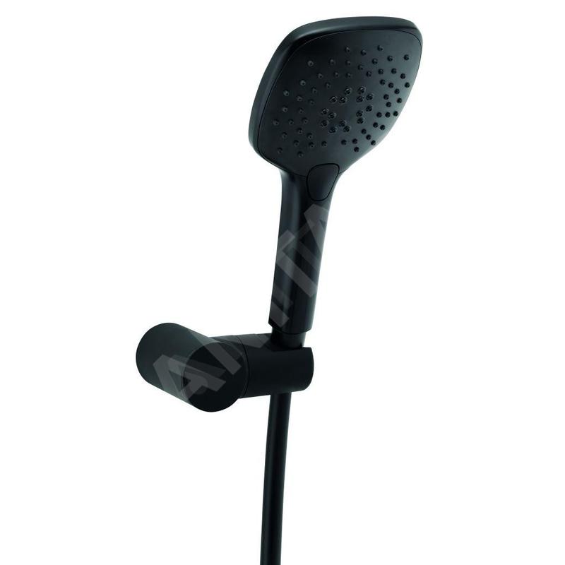 Novaservis Sets de douche - Colonne de douche avec pommeau de douche, support et flexible, noir mat MINI201,5