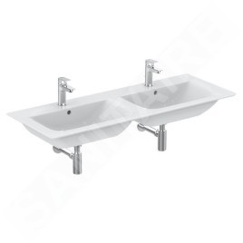 Ideal Standard Connect Air - Double vasque, 1240x460 mm, avec trop-plein, blanc E027301
