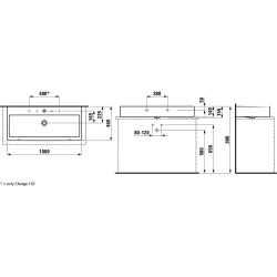 Laufen Living - Lavabo à poser 1000x460 mm, sans trou pour robinetterie, blanc H8184380001091