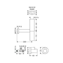 Hansgrohe Siphons - Set siphon design Flowstar, chrome 52120000