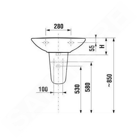 Jika Universal - Demi-colonne, 270x235 mm, blanc H8193910000001