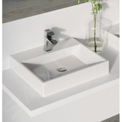 Ravak Natural - Lavabo 500x450 mm, sans trop-plein, avec trou pour robinet, blanc XJO01250000