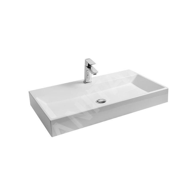 Ravak Natural - Lavabo 800x450 mm, sans trop-plein, trou pour robinet, blanc XJO01280000 Ravak Natural - Lavabo 800x450 mm, sans trop-plein, trou pour robinet, blanc XJO01280000