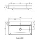 Ravak Natural - Lavabo 800x450 mm, sans trop-plein, trou pour robinet, blanc XJO01280000 Ravak Natural - Lavabo 800x450 mm, sans trop-plein, trou pour robinet, blanc XJO01280000