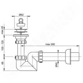 Alcadrain Siphons - Siphon de lavabo "S" diamètre 40 mm, grille en acier inoxydable DN63 A412-DN40