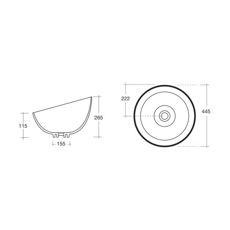 Sapho Lavabos - Lavabo Dome Obliquo 445x445 mm, blanc WH031