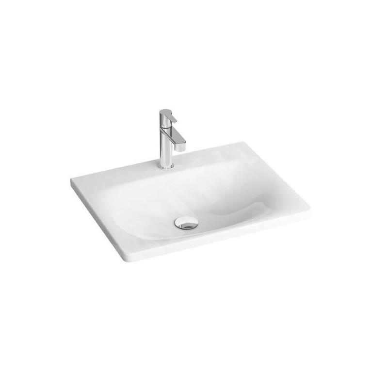 Ravak Balance - Lavabo 800x465 mm, avec 1 trou pour robinet, blanc XJX01280000
