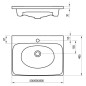 Ravak Balance - Lavabo 800x465 mm, avec 1 trou pour robinet, blanc XJX01280000