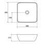 Ravak UNI - Lavabo à poser Uni 380 S Slim, 380x380 mm, blanc XJX01138001 Ravak UNI - Lavabo à poser Uni 380 S Slim, 380x380 mm, blanc XJX01138001