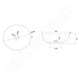 Sapho Formigo - Vasque, diamètre 390 mm, sans trop-plein, brun foncé FG034