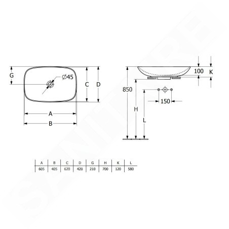 Villeroy & Boch Loop&Friends - Vasque, 620x420 mm, sans trop-plein, CeramicPlus, blanc alpin 4A5001R1