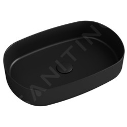 Sapho Infinity - Lavabo à poser, 550x360 mm, sans trop-plein, noir mat 10NF65055-2N