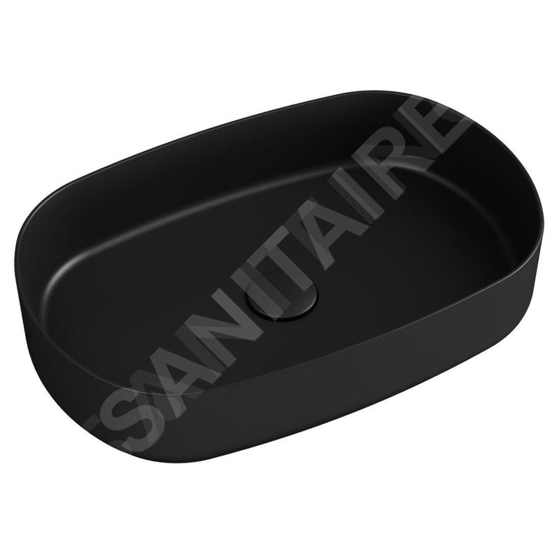 Sapho Infinity - Lavabo à poser, 550x360 mm, sans trop-plein, noir mat 10NF65055-2N Sapho Infinity - Lavabo à poser, 550x360 mm, sans trop-plein, noir mat 10NF65055-2N