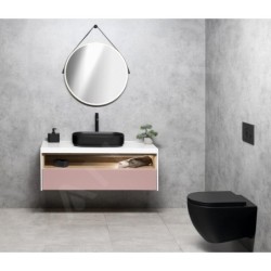 Sapho Infinity - Lavabo à poser, 550x360 mm, sans trop-plein, noir mat 10NF65055-2N