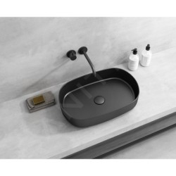 Sapho Infinity - Lavabo à poser, 550x360 mm, sans trop-plein, noir mat 10NF65055-2N