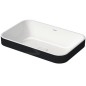 Duravit Happy D.2 Plus - Vasque à poser, 600x400 mm, sans trop-plein, WonderGliss, blanc / anthracite mat 23596061001 Duravit Happy D.2 Plus - Vasque à poser, 600x400 mm, sans trop-plein, WonderGliss, blanc / anthracite mat 23596061001