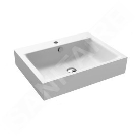 Kaldewei Puro - Lavabo pour plan de travail, 600x460 mm, avec trop-plein, avec trou pour robinet, Perl-Effekt, blanc