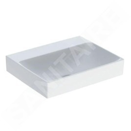 Geberit ONE - Lavabo à poser 500x400x140 mm, sans trop-plein, sans trou pour robinetterie, KeraTect, blanc 505.031.01.6