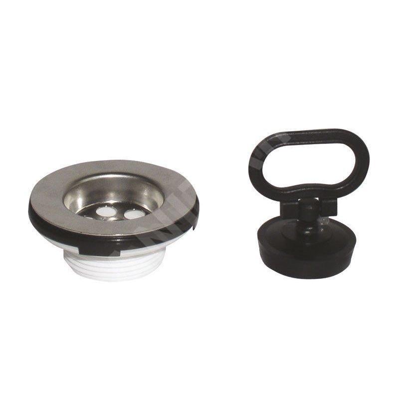 Bruckner Accessoires - Sortie de lavabo et bouchon 5/4", acier inoxydable 151.119.0