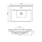 Aqualine Sava - Lavabo 600x460 mm, avec trop-plein, trou pour robinet, blanc 2060 Aqualine Sava - Lavabo 600x460 mm, avec trop-plein, trou pour robinet, blanc 2060