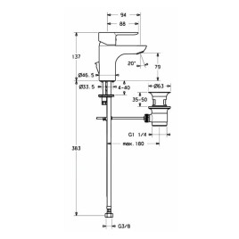 Hansa Ligna - Mitigeur de lavabo avec garniture de vidage, chrome 06072203