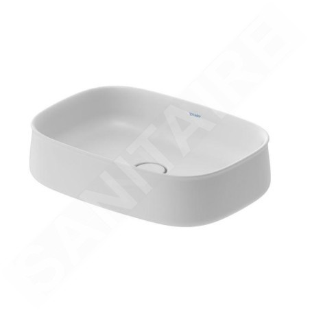 Duravit Zencha - Lavabo à poser 550x390 mm, sans trop-plein, trou pour robinet, DuraCeram, WonderGliss, blanc mat 23735532791