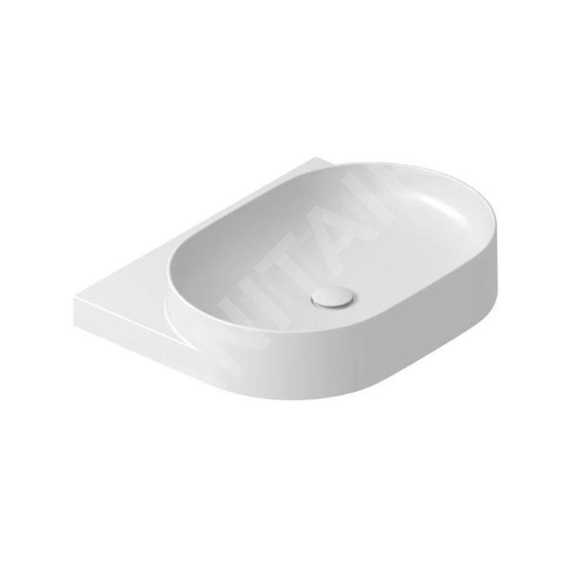 Ravak Yard - Lavabo 605x500 mm, sans trop-plein, sans trou pour robinet, blanc XJX01060000