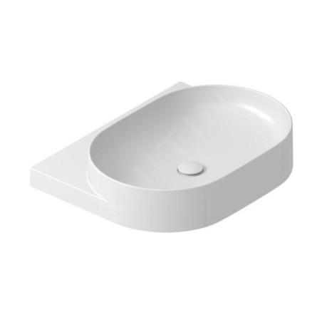 Ravak Yard - Lavabo 605x500 mm, sans trop-plein, sans trou pour robinet, blanc XJX01060000